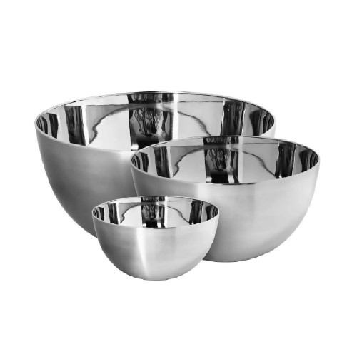 Set 3 Bowls Acero Inoxidable, 3 Tamaños Diferentes, Ideal Para Ensaladas Y Cocina.